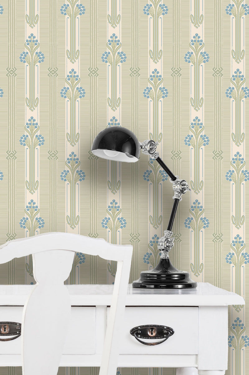 Nergarden - Art Nouveau Wallpaper - Blue/Green