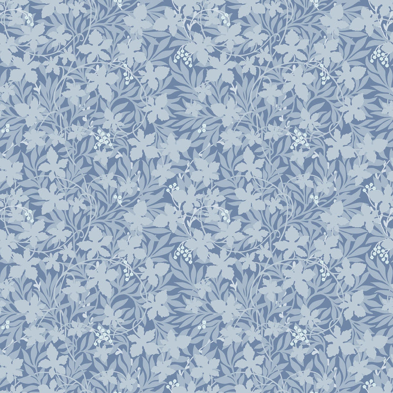 Sample - Vinbarsblad Wallpaper - Blue