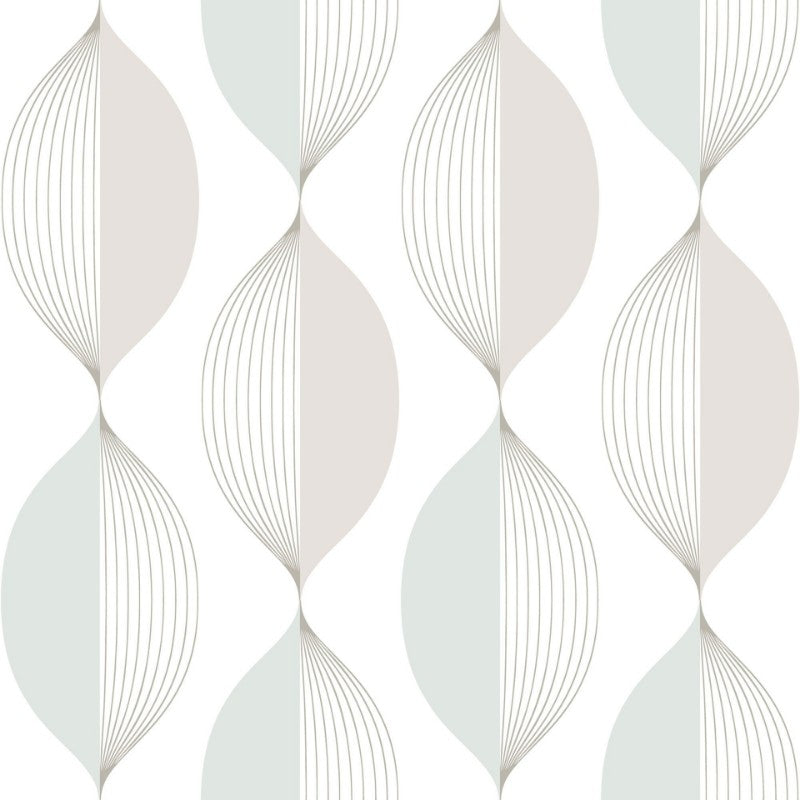 Ellips Wallpaper - Beige/Turquoise