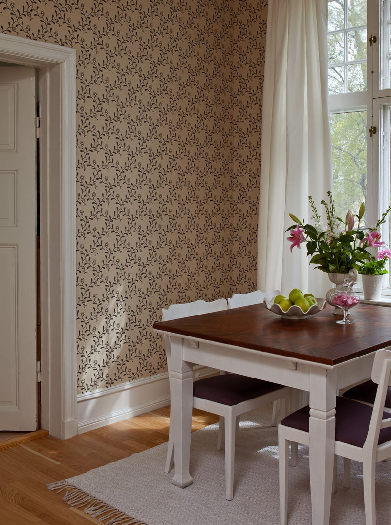 Elsagarden Wallpaper - Beige/Black