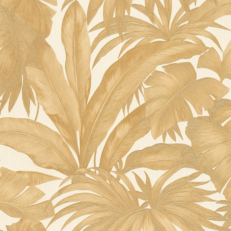 Versace Giungla Palm Leaves Wallpaper - Gold/Cream