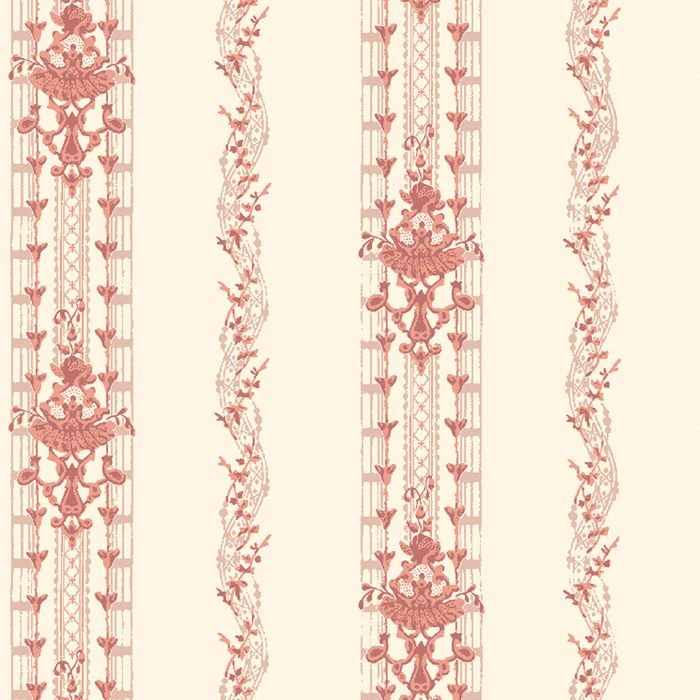 Gustavian Stripes Wallpaper - Red