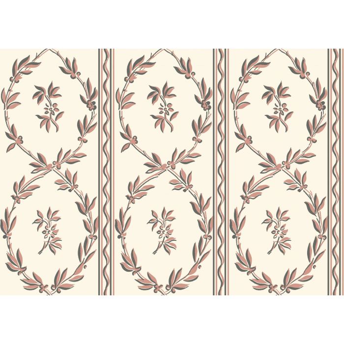 Laurel Wreaths Wallpaper - Red