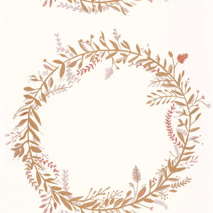 Harmony Wreath Wallpaper - Rose