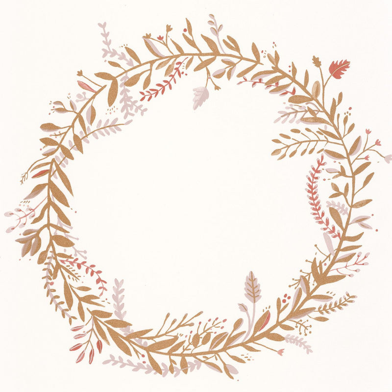 Harmony Wreath Wallpaper - Rose