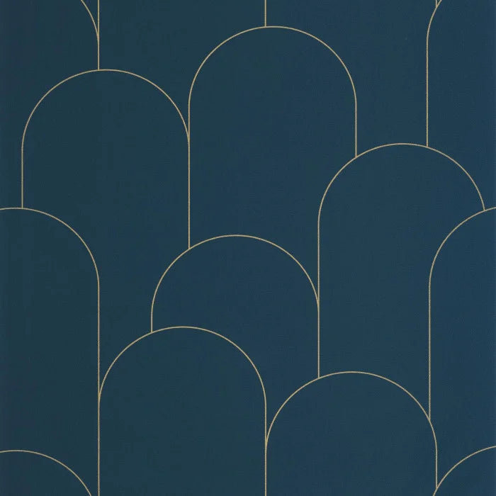 Ornament Wallpaper - Bleu nuit dore – The Inside