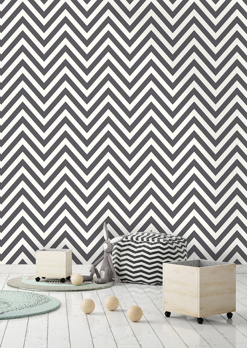 Chevron Wallpaper - Black/White