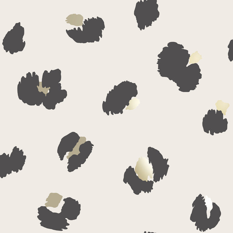 Sample - Large Leopard Spot Wallpaper - Cream