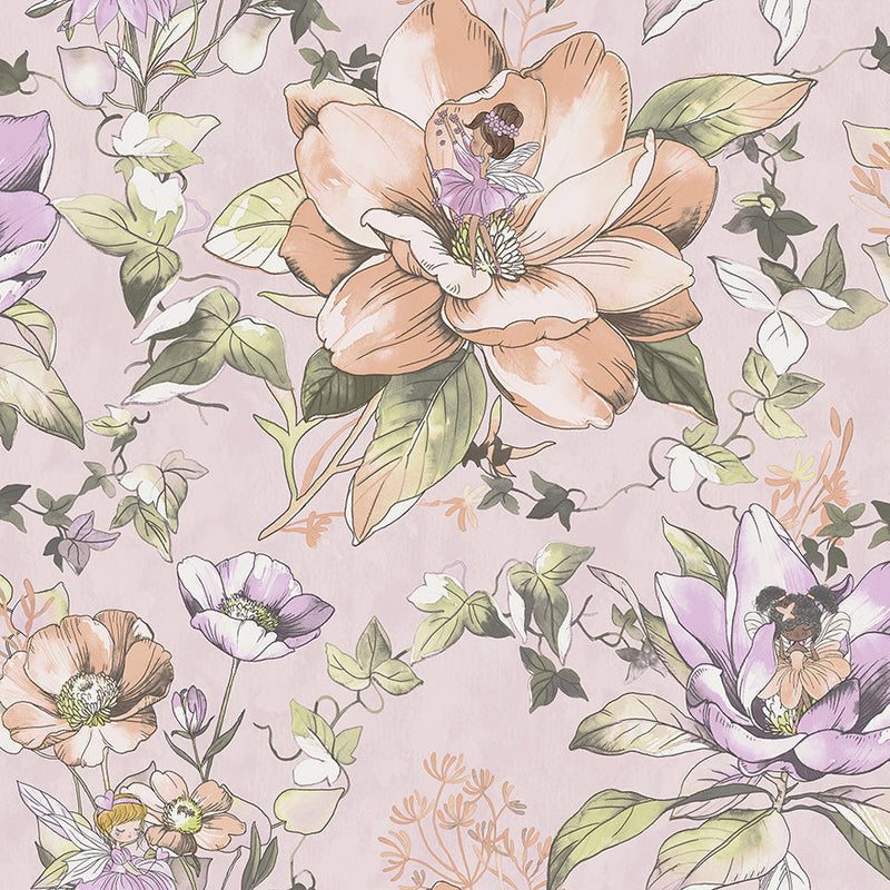 Floral Fairy Wallpaper - Pink