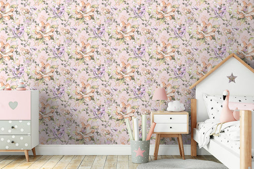Floral Fairy Wallpaper - Pink
