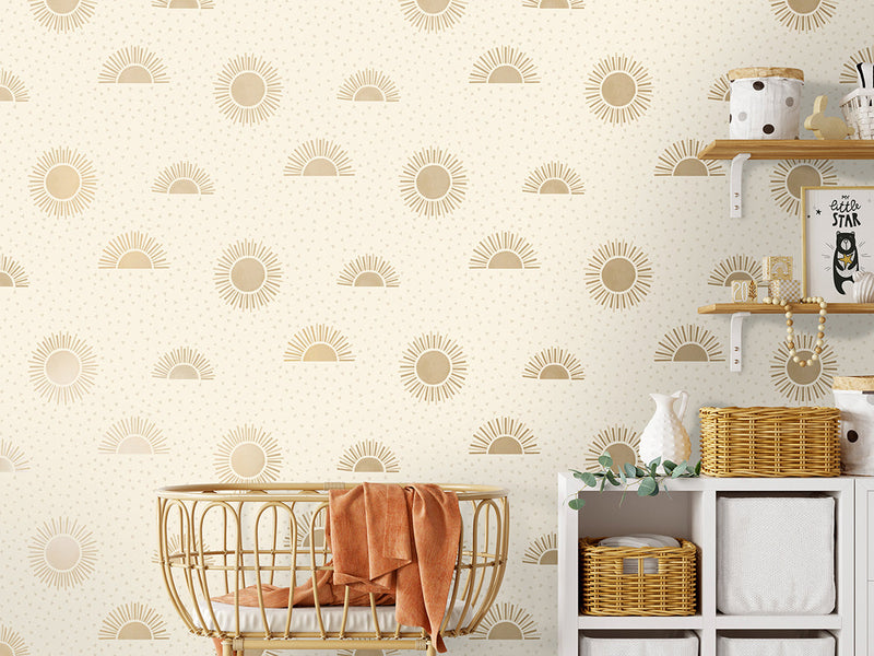 Sunbeam Wallpaper - Beige/gold