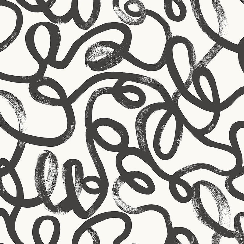 Squiggles Wallpaper - Black + White