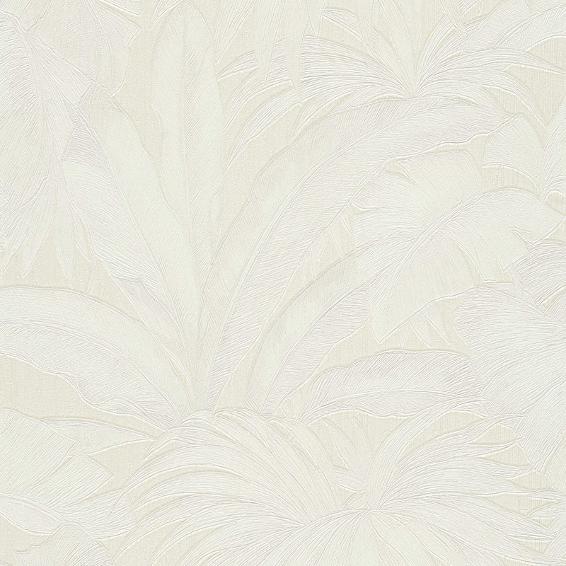 Versace Giungla Palm Leaves Wallpaper - Cream/Silver