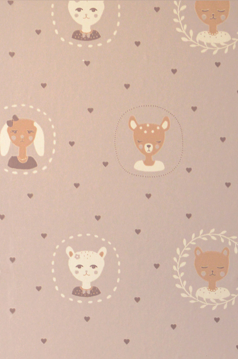 Hearts Wallpaper - Dusty Lilac