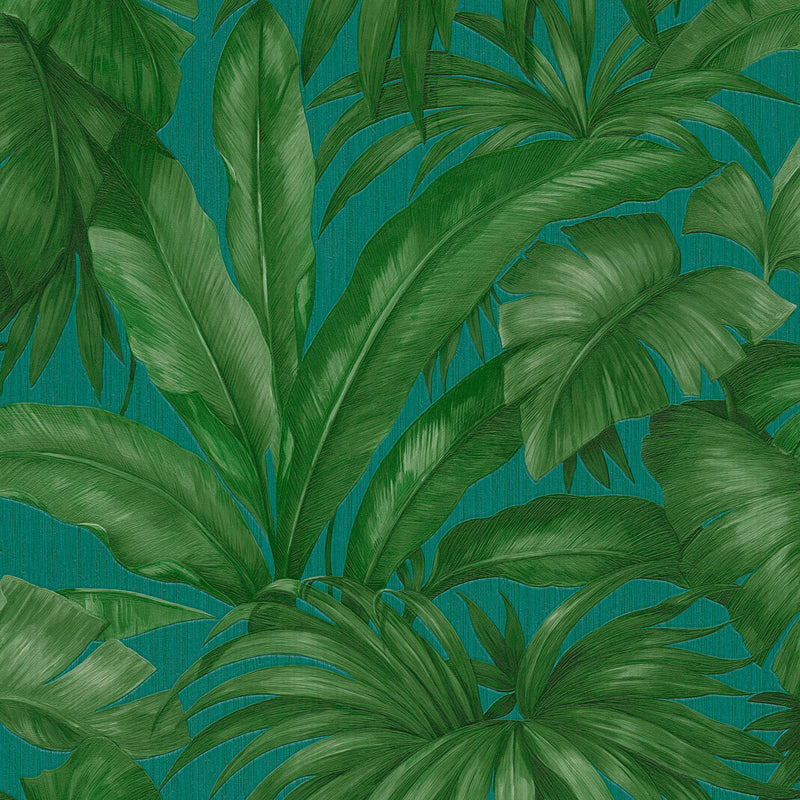 Versace Giungla Palm Leaves Wallpaper - Green/Teal