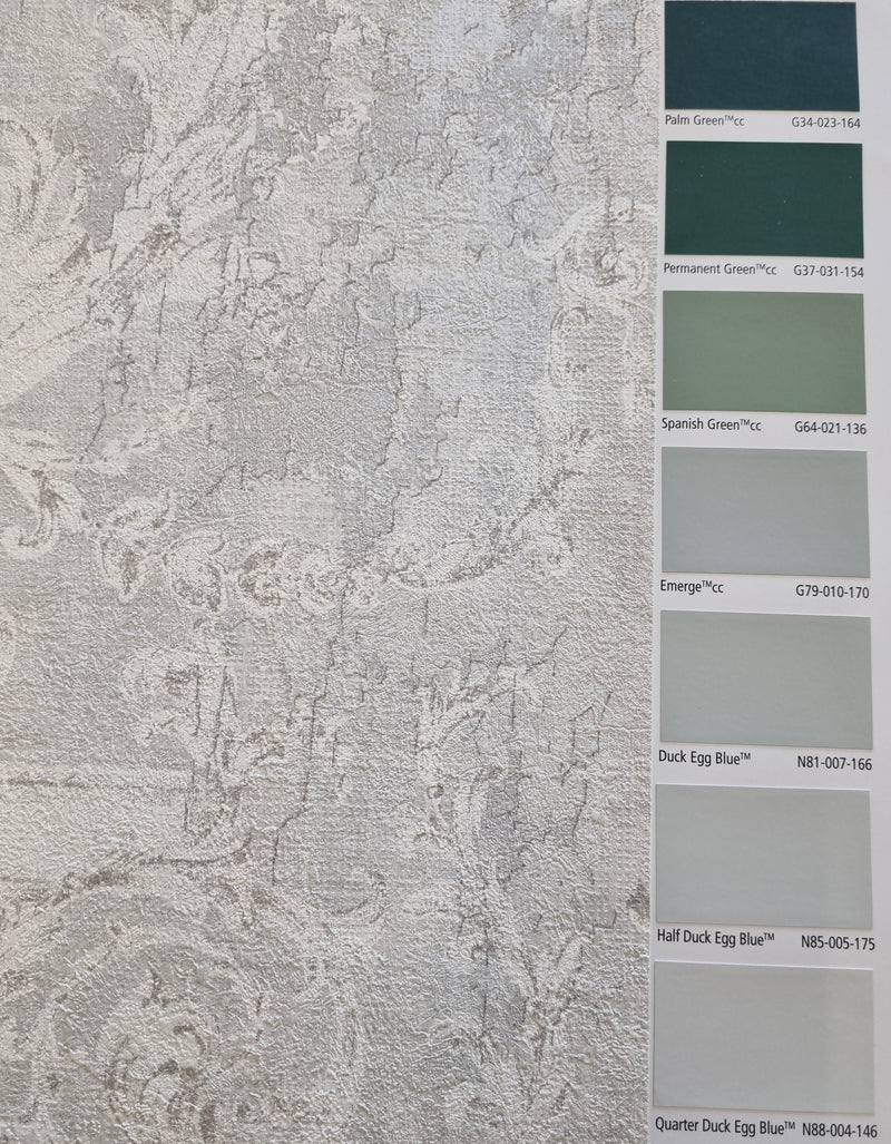 Old World Plaster Wallpaper - Grey/Silver