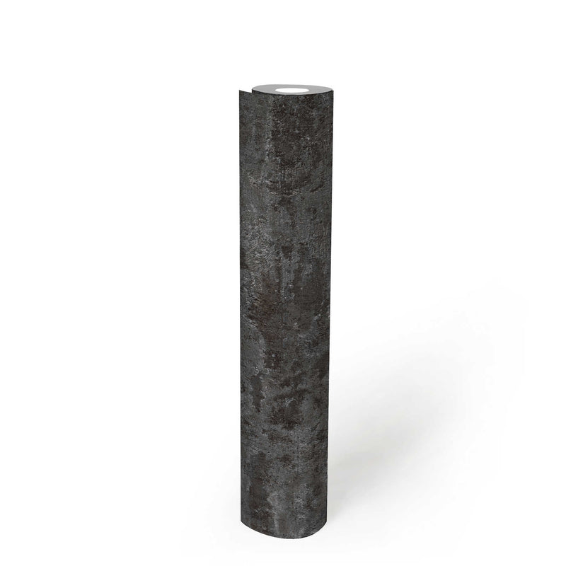 Tibo Grunge, rustic plaster look Wallpaper - Black