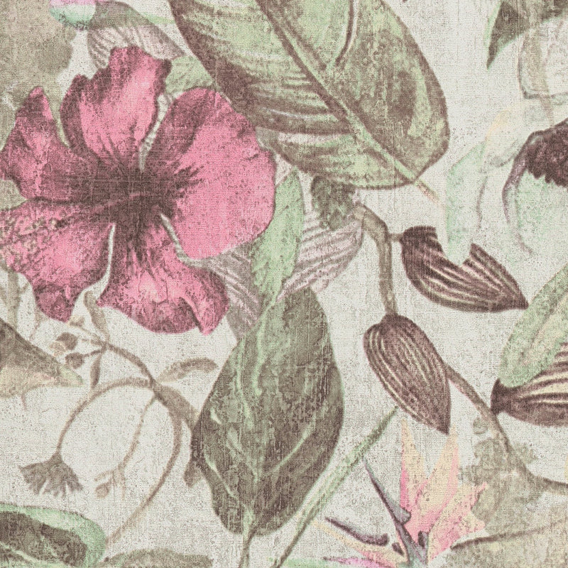 Graphic Floral Wallpaper - Pink