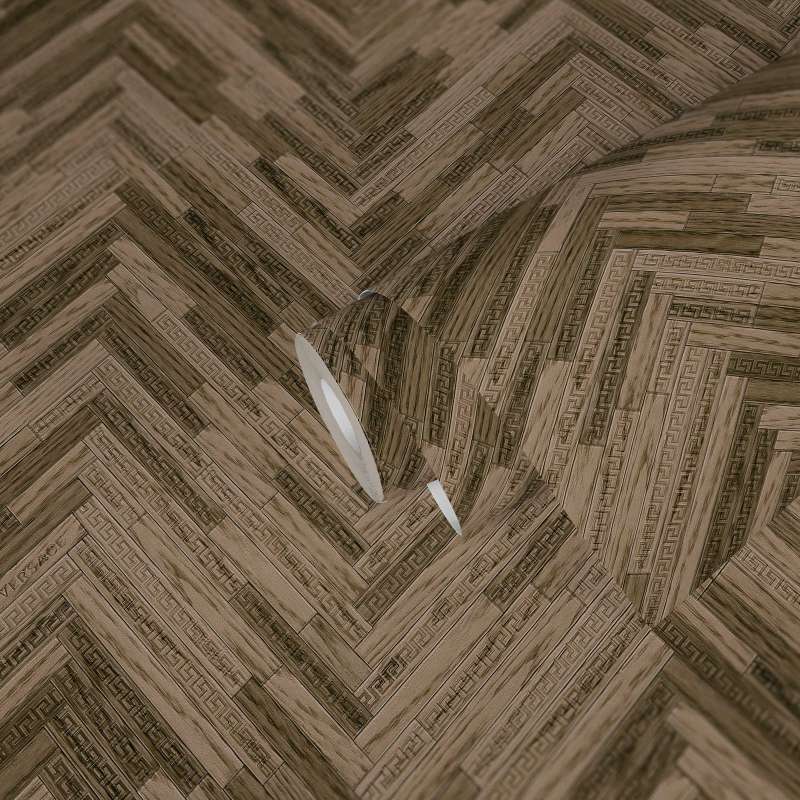 Versace Parquet Wallpaper - Brown/Beige