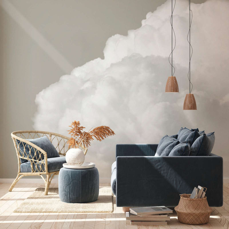 Cloud 9  - Grey - Custom Sized Wallpaper Mural (per m2)