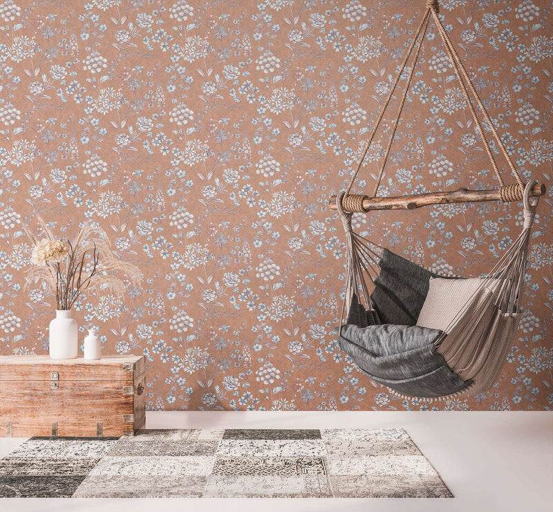 Stockholm Floral Wallpaper - Chocolate