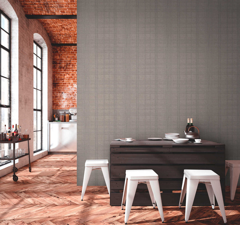 New York Threads Wallpaper - Beige/Metallic