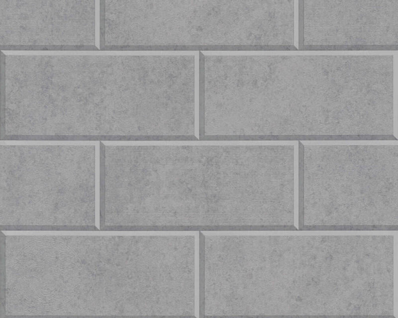 Solid Bricks Wallpaper (Versace 3 Collection) - Grey