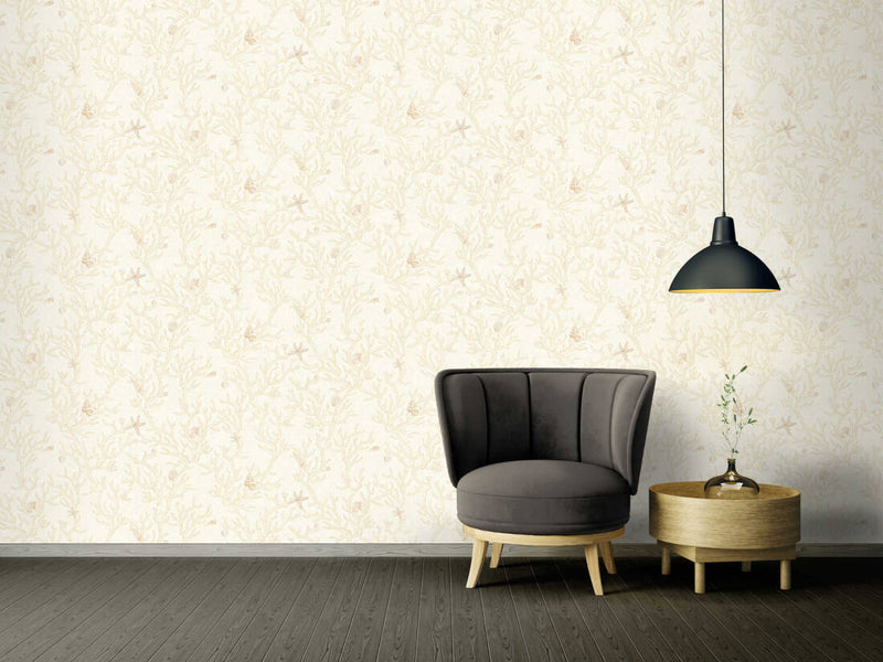 Coral Branches Wallpaper (Versace 3 Collection) - Cream