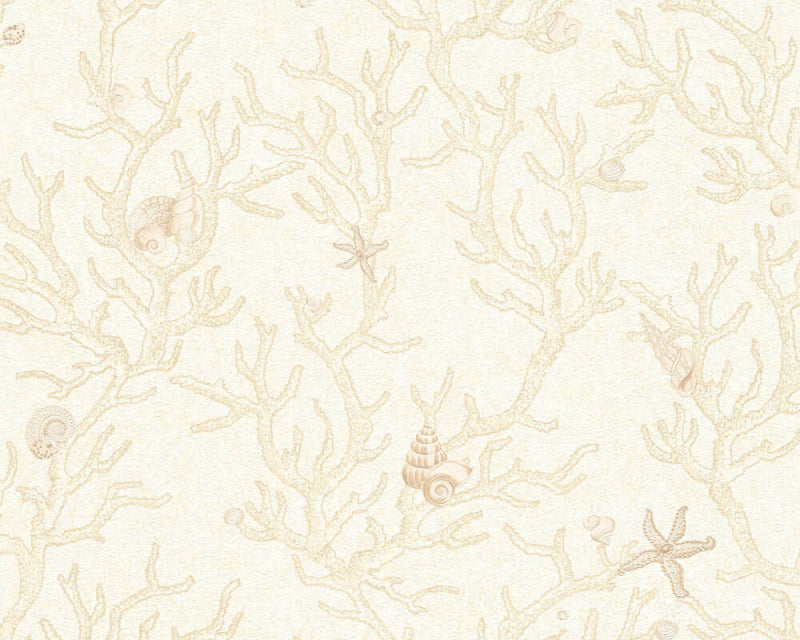 Coral Branches Wallpaper (Versace 3 Collection) - Cream