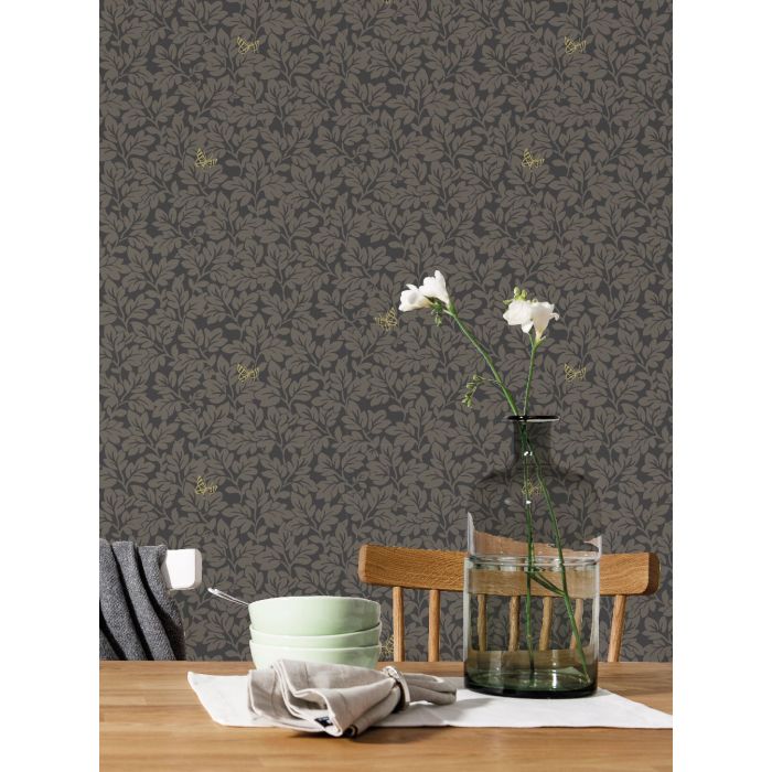 Lunden Butterfly Wallpaper - Black/Gold