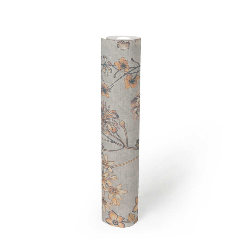 Stockholm Floral Wallpaper - Grey Blue