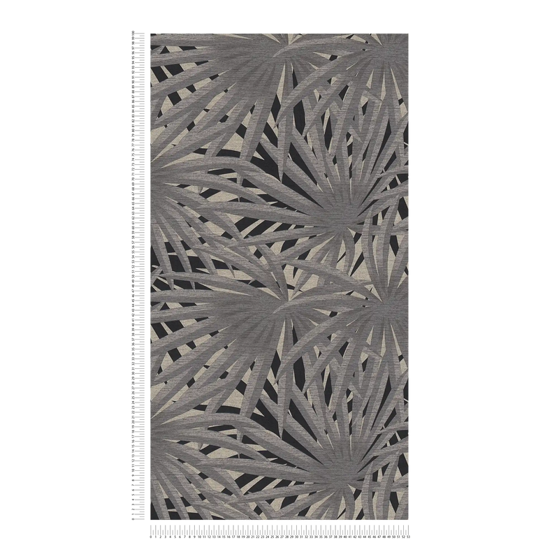 Marrakech Palms Wallpaper - Grey/Metallic/Black