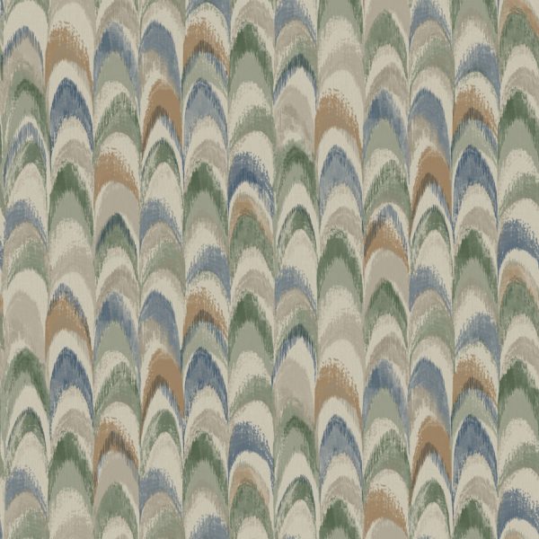 Ruba - Peacock feathers Wallpaper - Multi-Coloured- Discontinuing