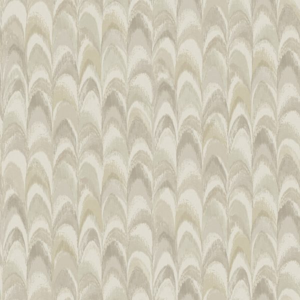 Sample - Ruba - Peacock feathers Wallpaper - Beige/Cream