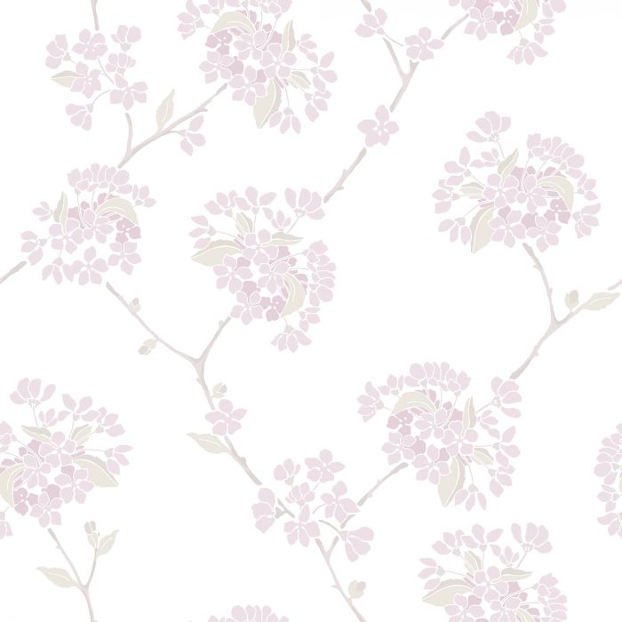 Korsbar Wallpaper - White/Pink