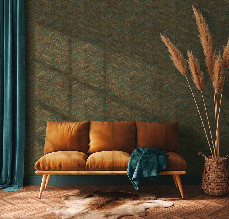 Textured Herringbone Wallpaper - 5 Colours