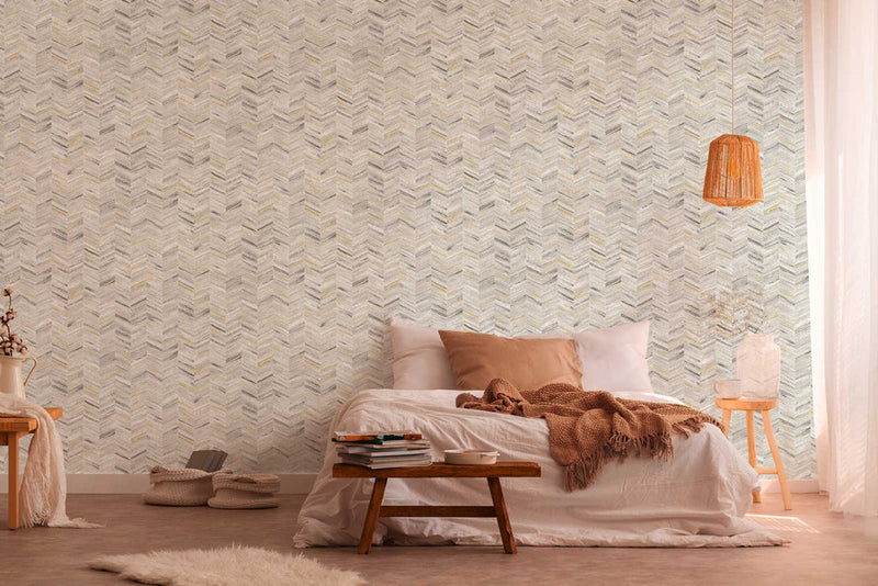 Textured Herringbone Wallpaper - 5 Colours