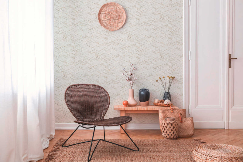 Textured Herringbone Wallpaper - 5 Colours