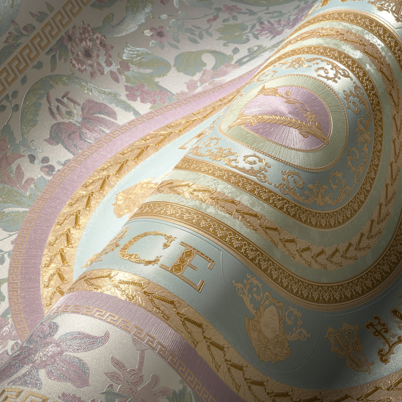 Versace Virtuoso Wallpaper - 5 Colours - Pastel Pink