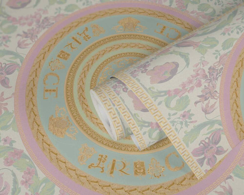 Versace Virtuoso Wallpaper - 5 Colours - Pastel Pink