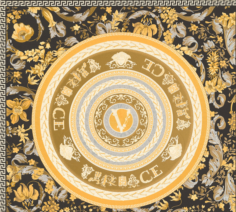 Versace Virtuoso Wallpaper - 5 Colours - Black