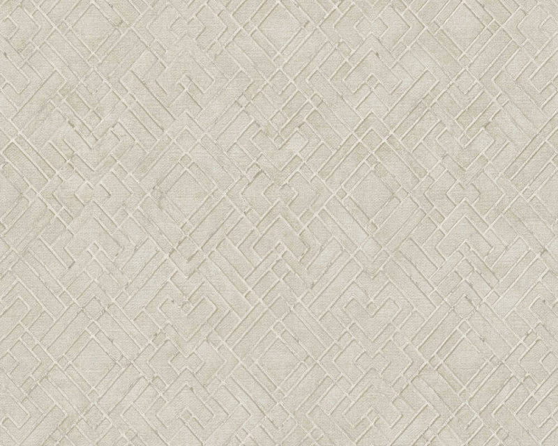 Geo Parquet Wallpaper (Metropolitan Stories 3 Collection) - Cream