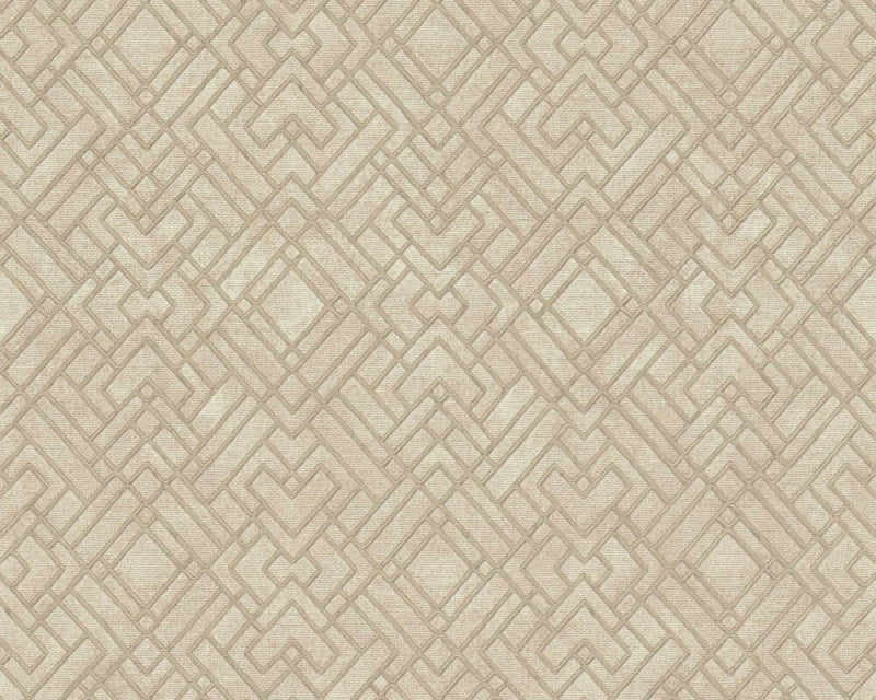 Geo Parquet Wallpaper (Metropolitan Stories 3 Collection) - Brown