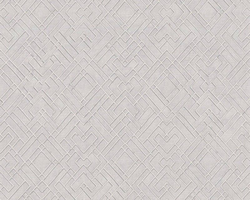 Geo Parquet Wallpaper (Metropolitan Stories 3 Collection) - Grey