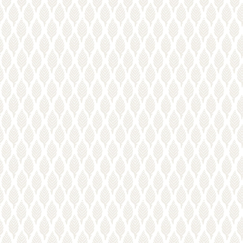 Dun Diamond Leaves Wallpaper - White