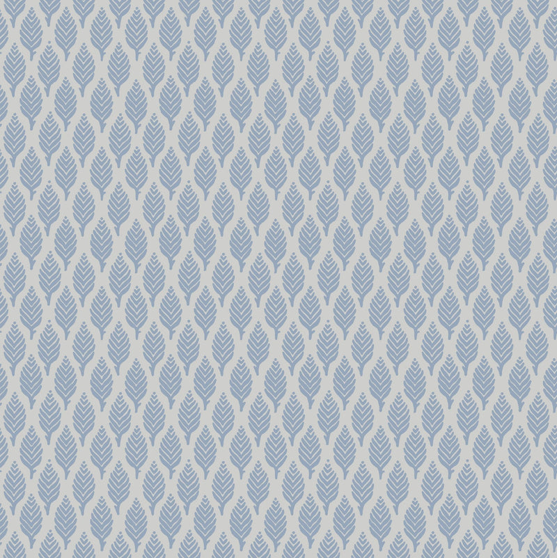 Dun Diamond Leaves Wallpaper - Blue