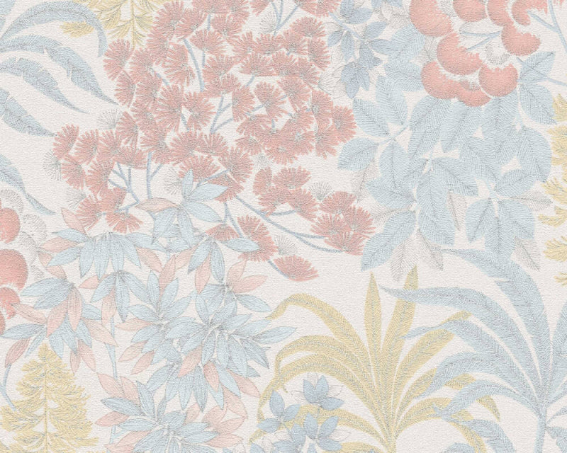 Floral Bliss Wallpaper (Metropolitan Stories 3 Collection) - Blue/Pink