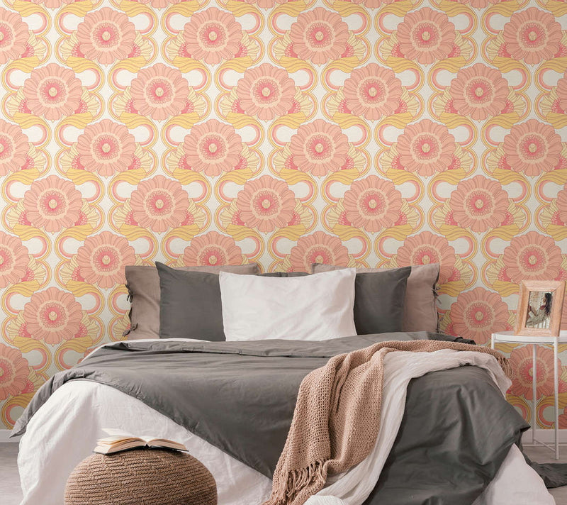 Floral Fantasy Wallpaper - Blush/Yellow