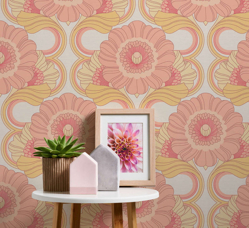 Floral Fantasy Wallpaper - Blush/Yellow