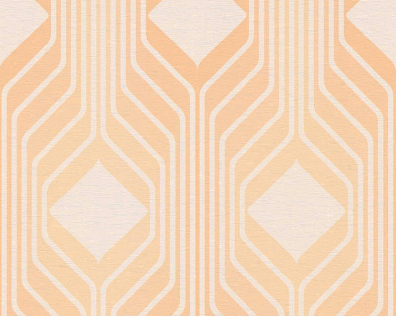 Deco Retro Wallpaper - Orange